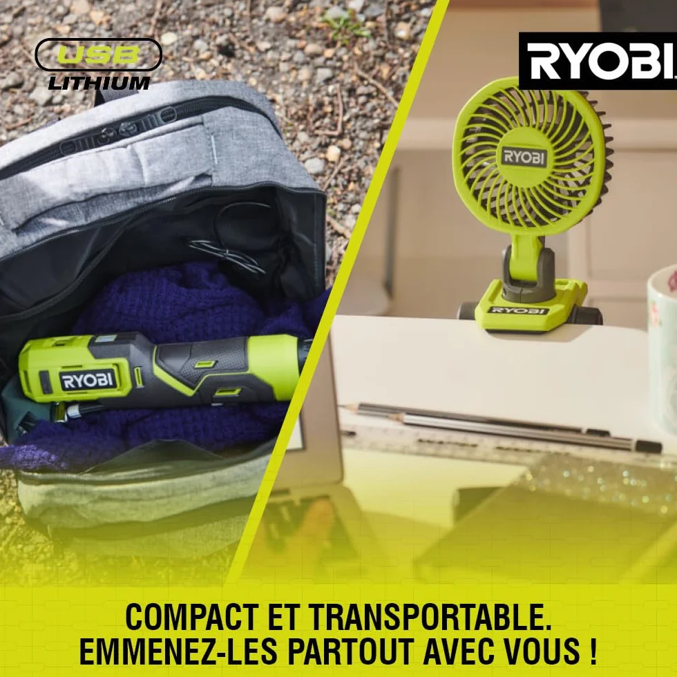 RYOBI - Taglierina a filo caldo 4V USB al litio - 450°C - Viene fornita con 5 accessori - Cavo USB-C & 1 batteria 4V 2,0Ah USB al litio - RHC4-120G
