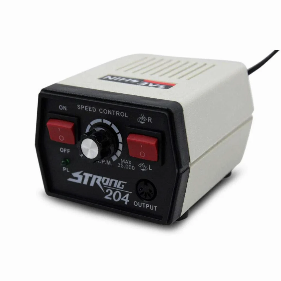 Lucidatrice micro motore Strong 204 + 102 L, 65 W, design compatto, rotazione destra/sinistra, adatta per lavori di precisione