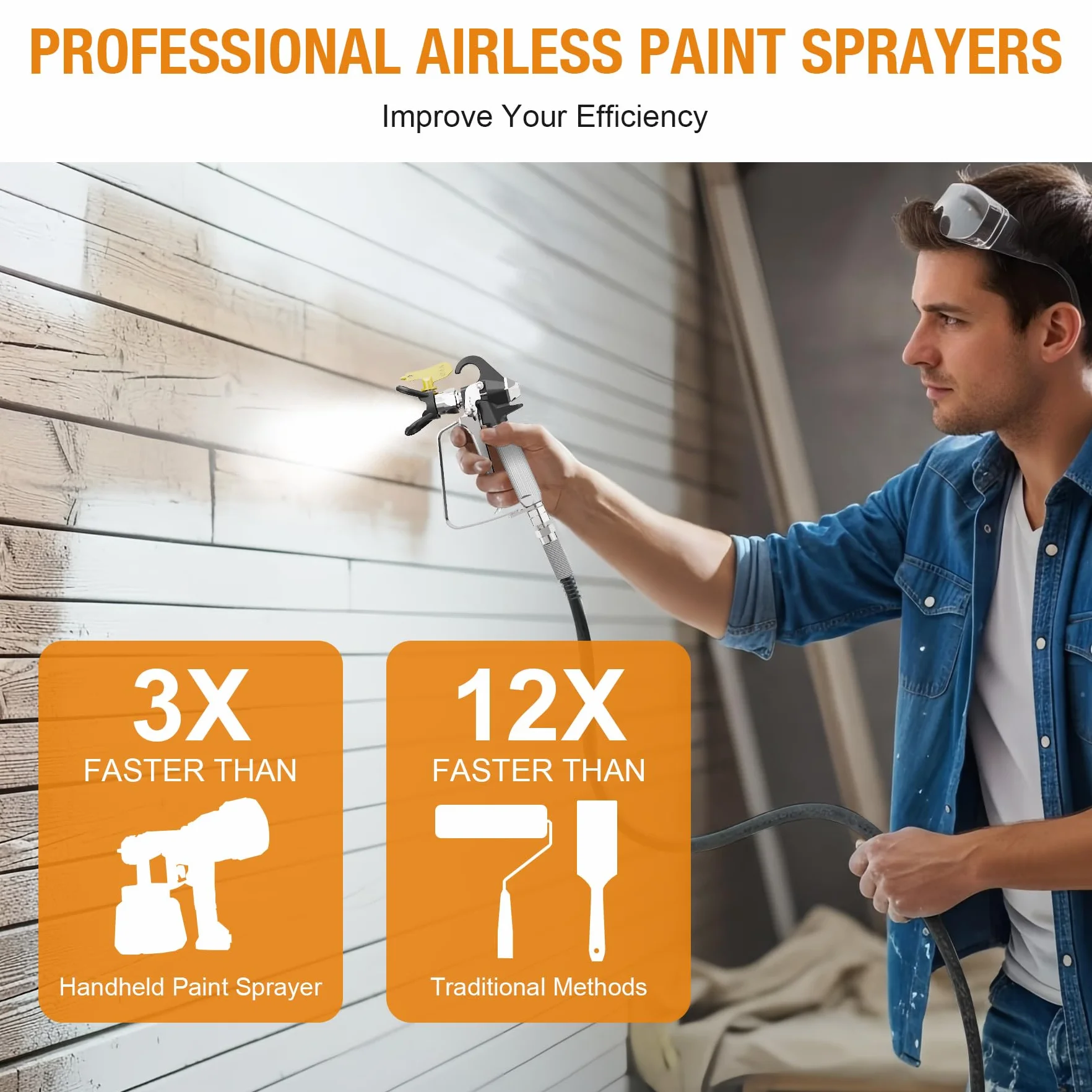 MAXXT Spruzzatore di Vernice Airless Elettrico 1300W, Pistola a Spruzzo per Recinzioni, Giardino, Mobili, Pareti e Porte, Fai-Da-Te