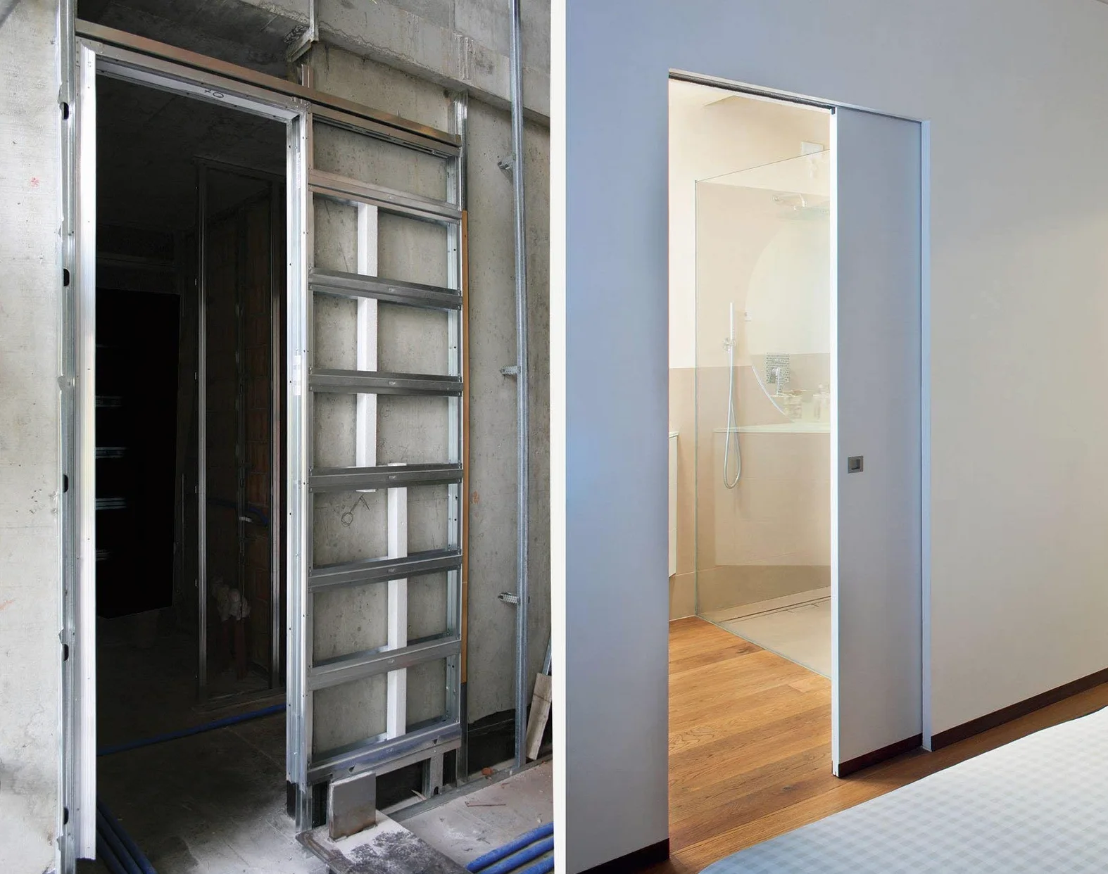 CONTROTELAIO per porta a scomparsa KIT CARTONGESSO 700X2100 Sp.100 SYNTESIS LINE FILO MURO art.ES2LK070SB