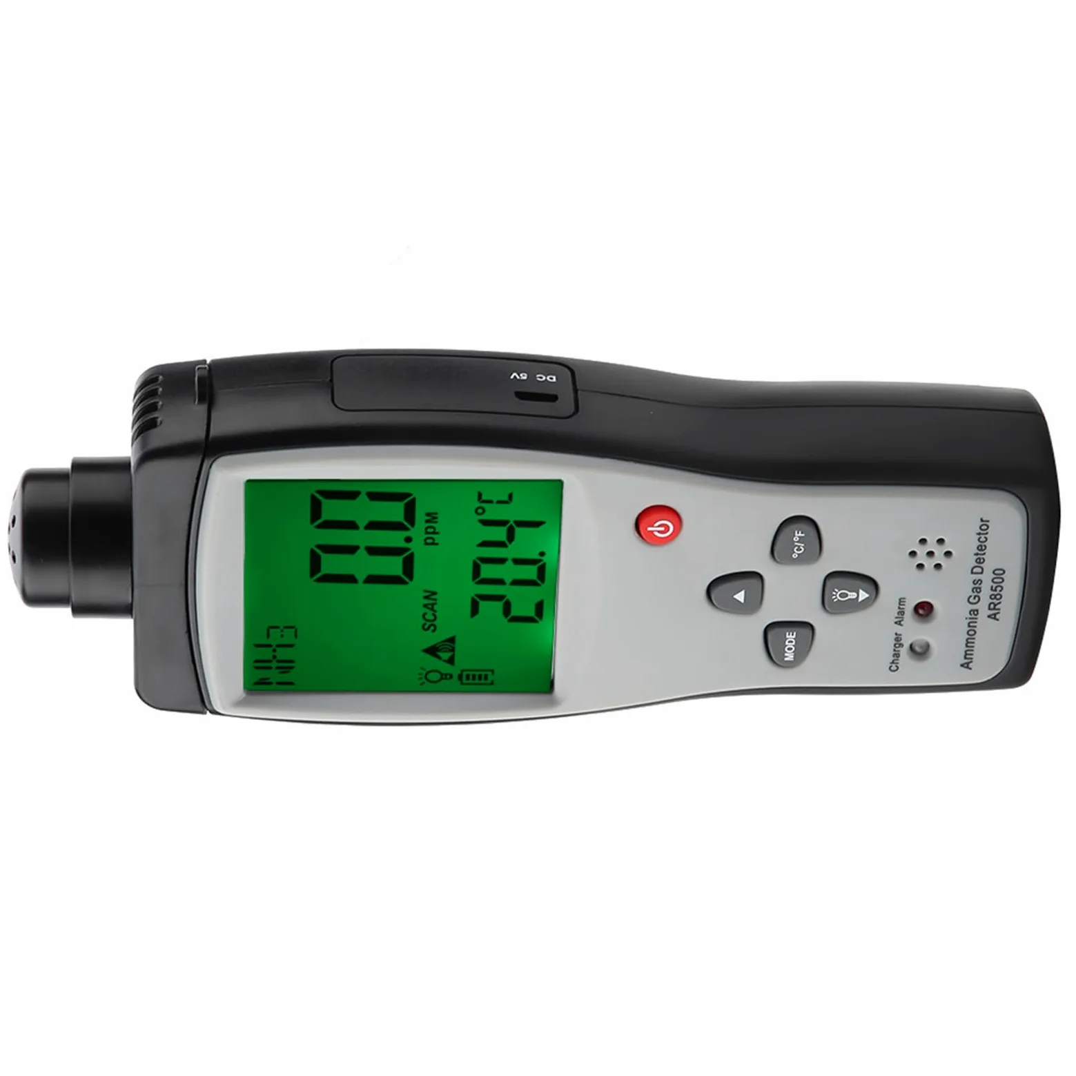 Sensore Smart AR8500 Detector, Monitoraggio del Tester a Gas NH3 Portatile con Allarme della Luce Sonora 0-100 Ppm, per le Miniere di Fattoria Chimiche