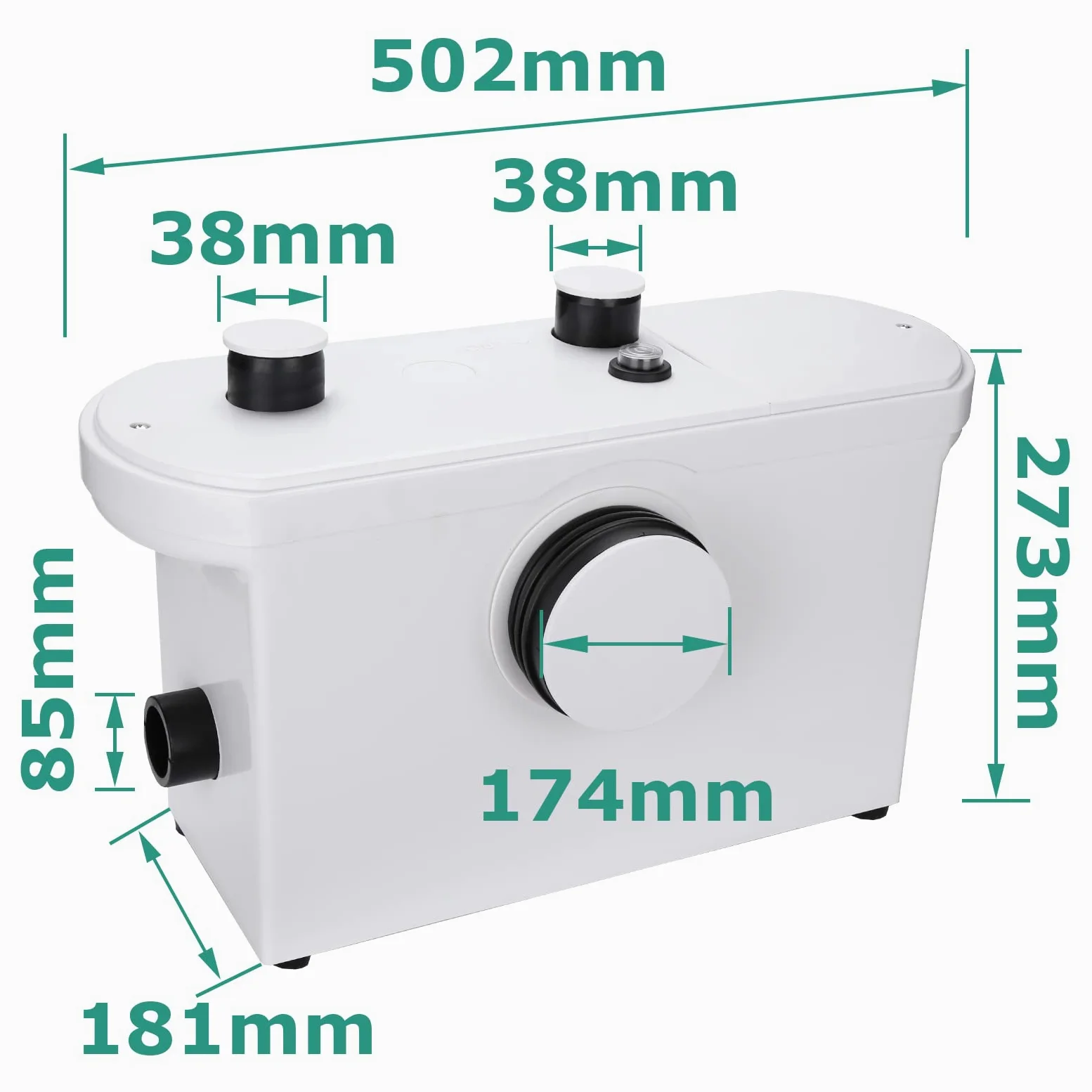 Fiqops Pompa di Sollevamento per Lavatrice, 700W 190 L/min, Pompa per Acque Reflue con 4 Ingressi, Pompa Domestica per Doccia, Vasca da Bagno, Lavandino, Lavatrice, Lavastoviglie
