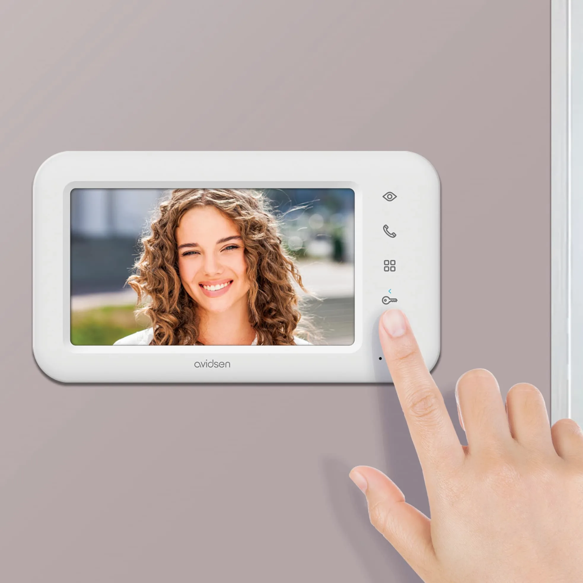 Videocitofono Elia Avidsen a colori 7 pollici LCD, 2 fili eco-progettato, controllo apertura del cancello,