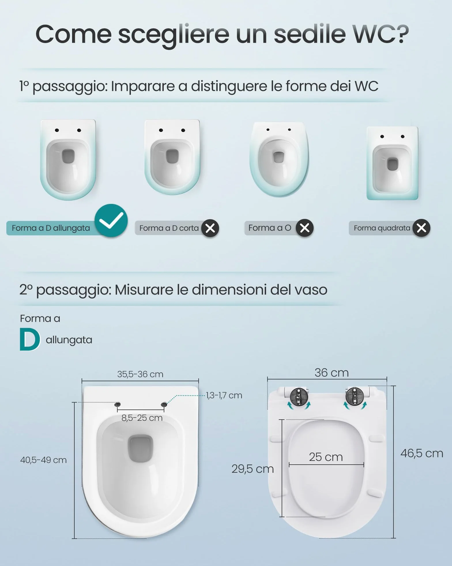 SONGMICS Sedile WC a Forma di D Lungo, Copriwater a Chiusura Rallentata, Sgancio Rapido, Asse WC Universale Facile da Montare, Sedile Water in Urea-duroplast, Regge 300 kg, Bianco BTL102WZ01