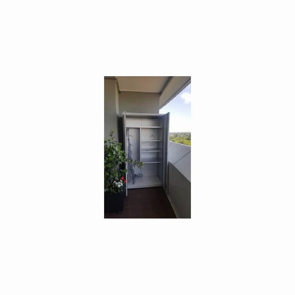 ARMADIO ARMADIETTO PORTASCOPE 100 x 40 x H179 Cm METALLO LAMIERA GRIGIO 2 ANTE