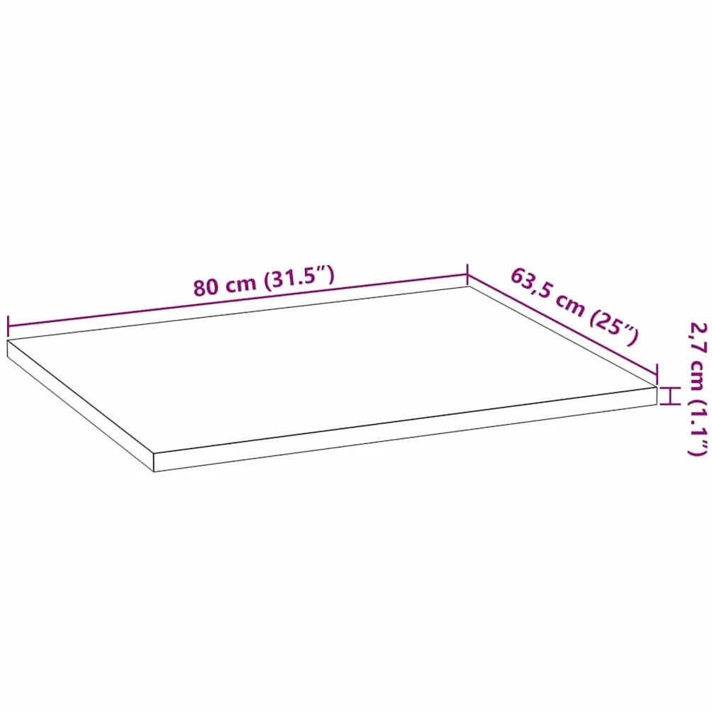 vidaXL Piano di Lavoro Cucina 80x63,5x2,7 cm Legno Massello Rovere, Piano di Lavoro, Piano Cucina, Piano di Lavoro del Bagno, Piano di Lavoro