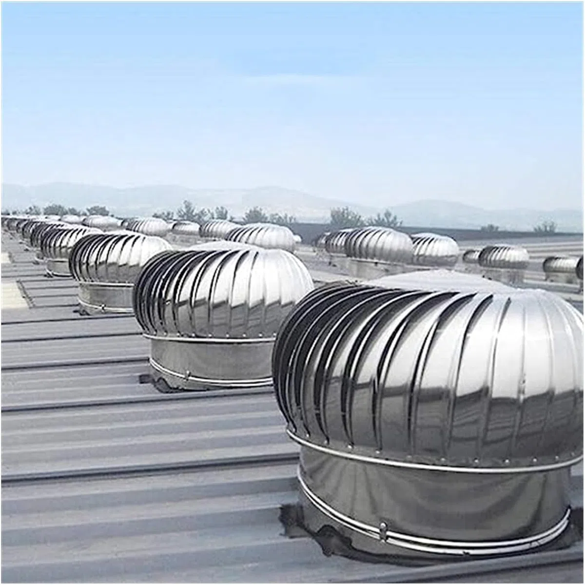 Cappello di Ventilazione per Camino a turbina di Grande Diametro, azionato dal Vento - Acciaio Inossidabile 304 Rinforzato per Ventilazione Interna - Tappo di ventilazion