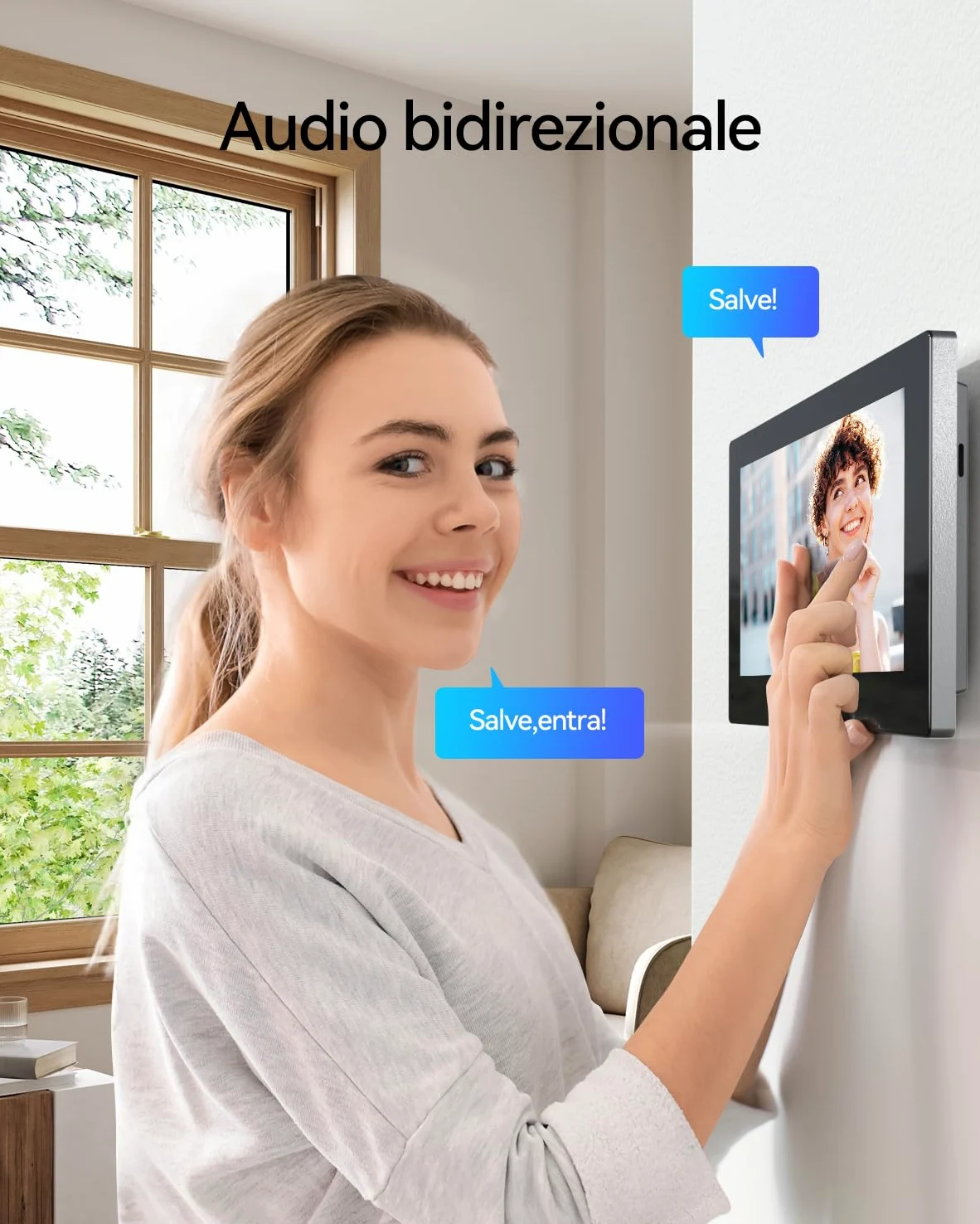 TMEZON Videocitofono Wifi Smart 2 Fili Video Citofoni M790,1080P monitor e Campanello Esterno con Telecamera,APP/Carta RFID Unloc,Rilevamento del Movimento Umano