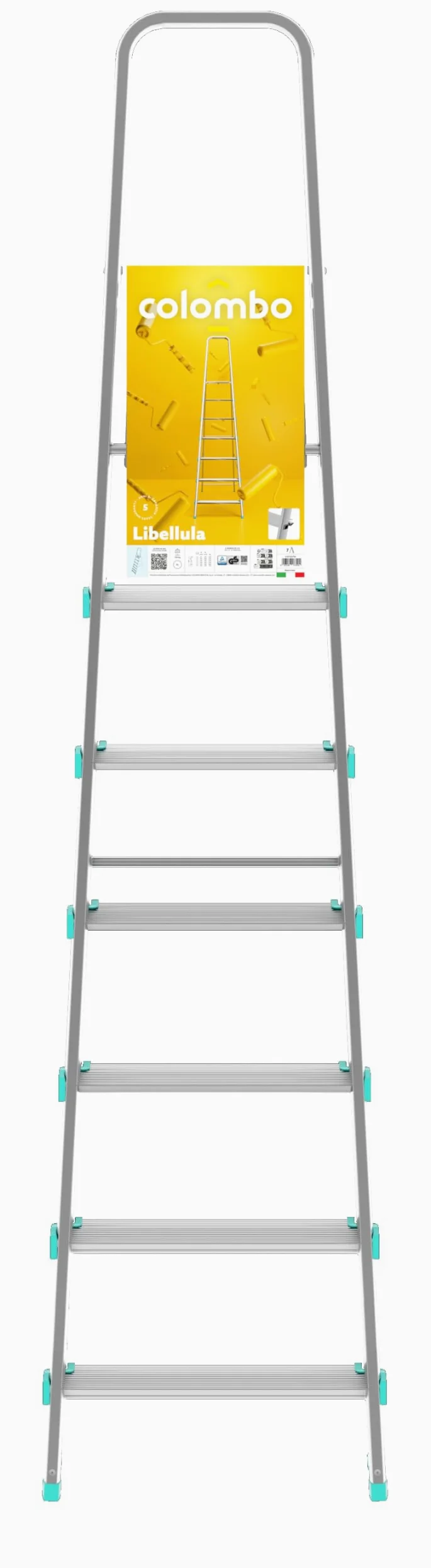 SCALA ALLUMINIO COLOMBO 7 GRADINI PORTATA 150 KG ART. S107A07W