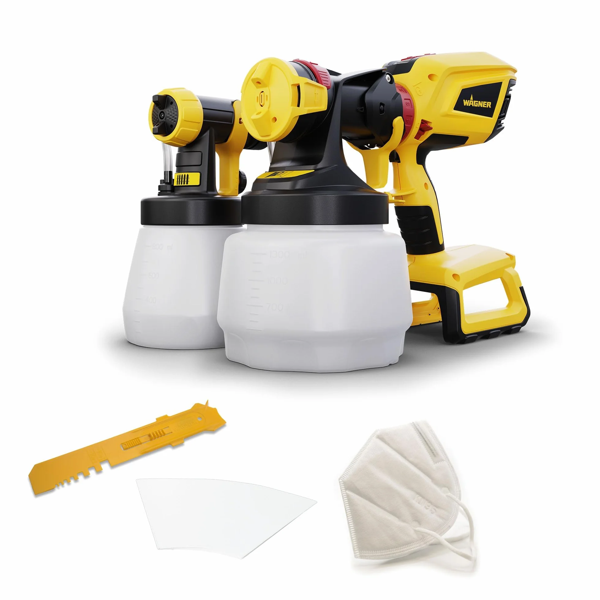 WAGNER Pistola a Spruzzo a batteria W600 FLEXiO 18V (batteria e caricabatteria non inclusi) per Vernici per Pareti (no farine minerali), Smalti e Velature, Capacità 1300 ml + 800 ml
