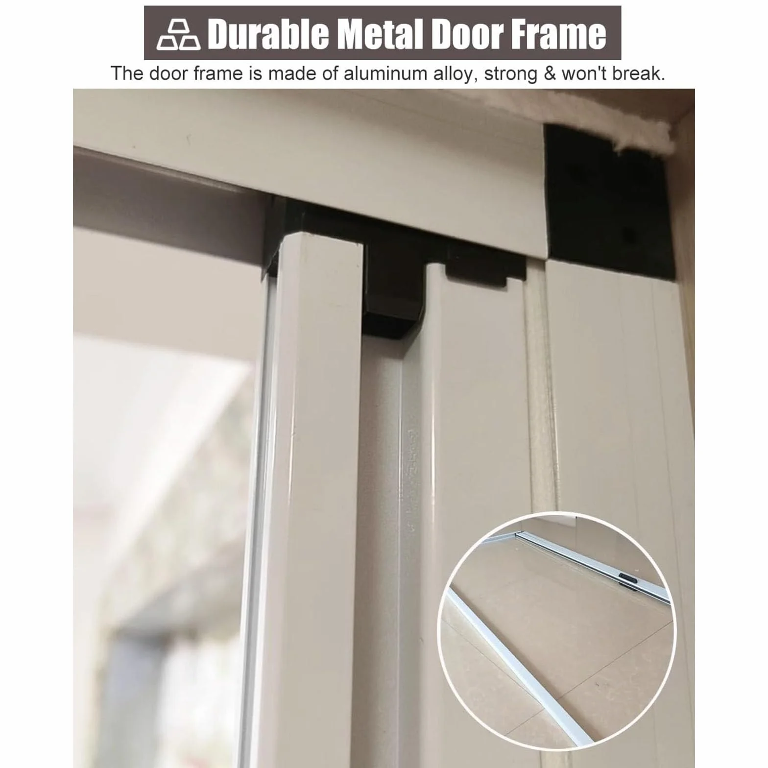 Porte a soffietto per porte, porta pieghevole invisibile a nido d'ape alta 203 cm per cucina, bagno, dispensa, kit porta divisoria,28x80in(71x203cm)