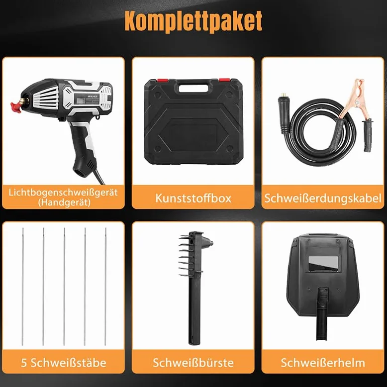 Saldatrice a mano, 220 V/3000 W, 200 A, saldatrice elettrodi con 6 regolazione dell'amperaggio, IGBT Inverter ARC, saldatrice portatile per elettrodi da 2,4 – 3,2 mm, riparazioni progetti di saldatura