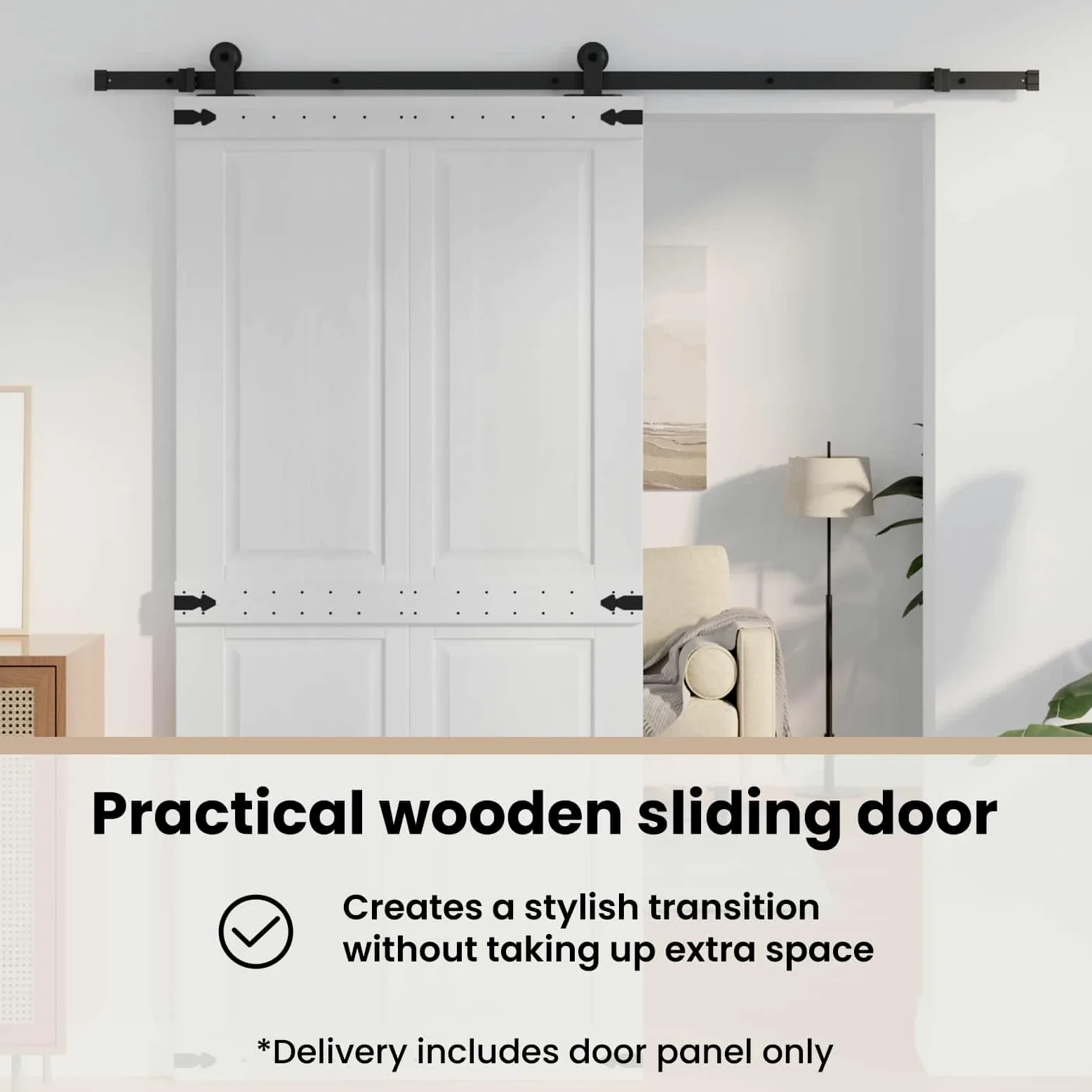 vidaXL Porta del fienile Corona 100 x 210 cm Legno Massello di Pino, Porta scorrevole elegante, design rustico, divisorio interno resistente, salvaspazio e facile da montare