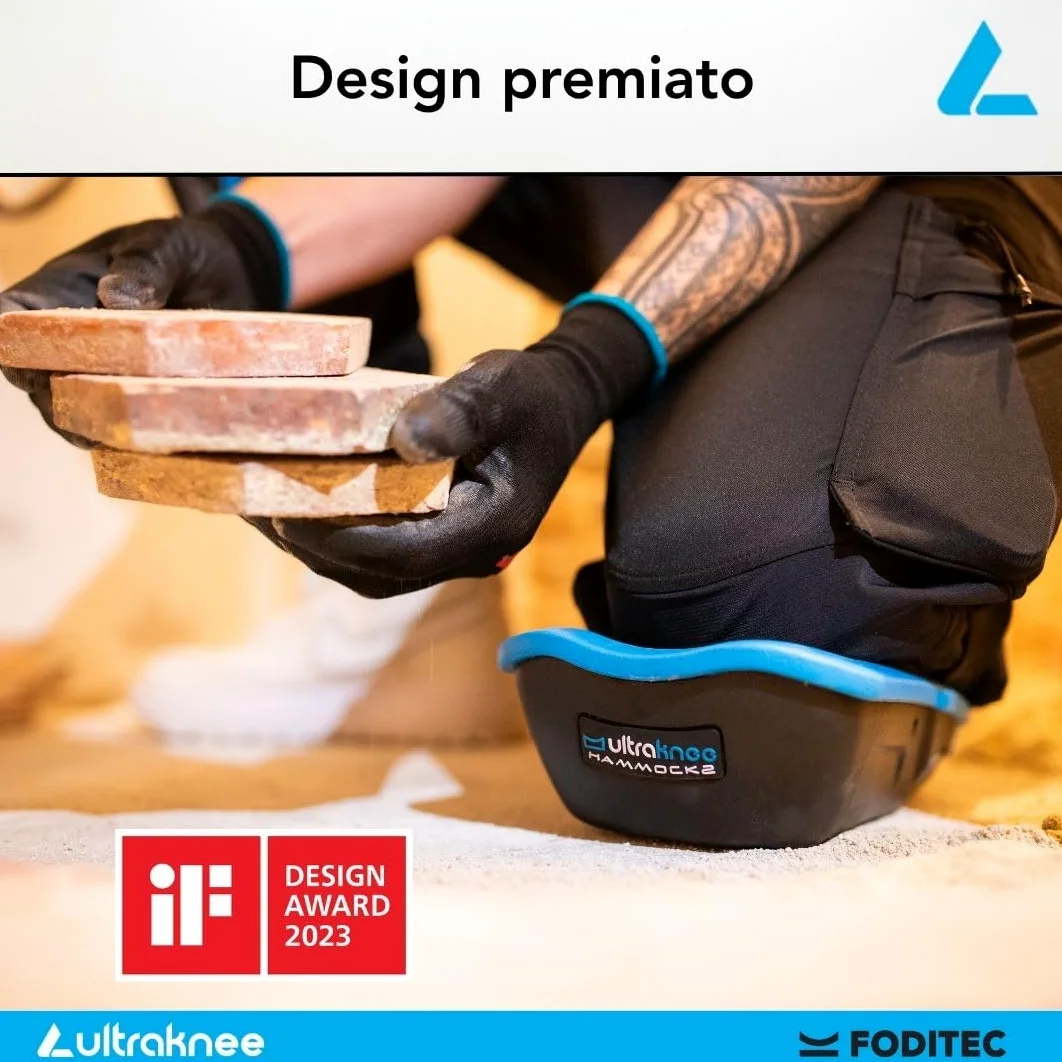 Hammock 2 | Ginocchiere da Lavoro Professionali per Cantiere & Giardinaggio | Protezione Ginocchia | Ergonomiche | Resistenti | Ginocchiere per Pantaloni da Lavoro