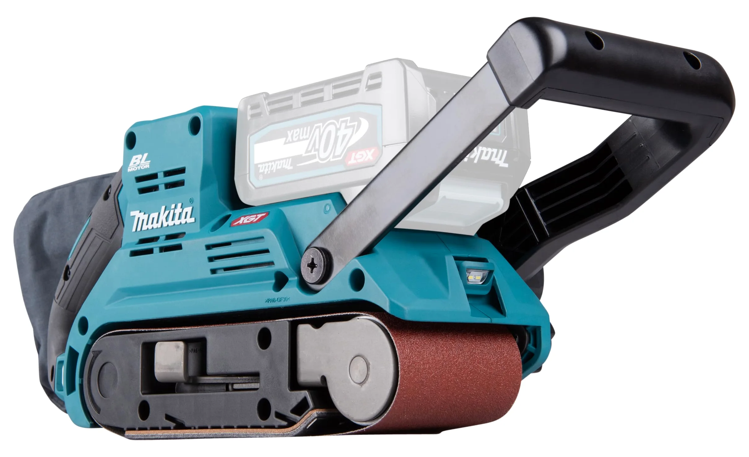 Makita BS001GZ - Smerigliatrice a nastro, 40 V max, larghezza di banda 76 mm, senza batteria e caricatore