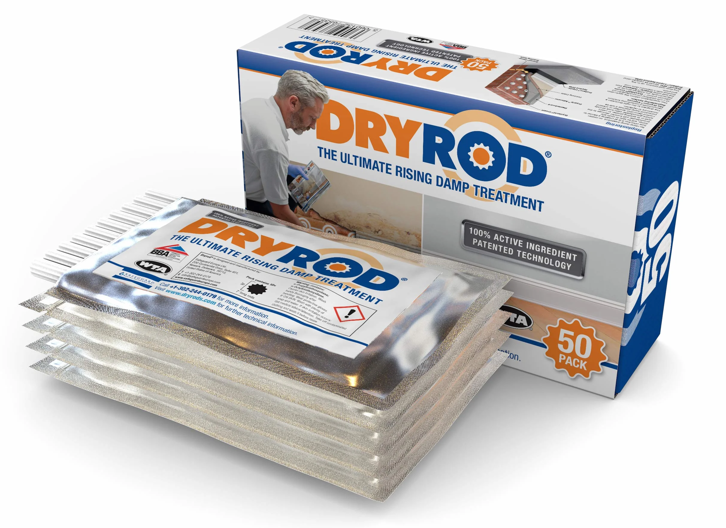 Dryrod Barriera anti umidità trattamento contro la risalita di umidità (50 Pezzi)
