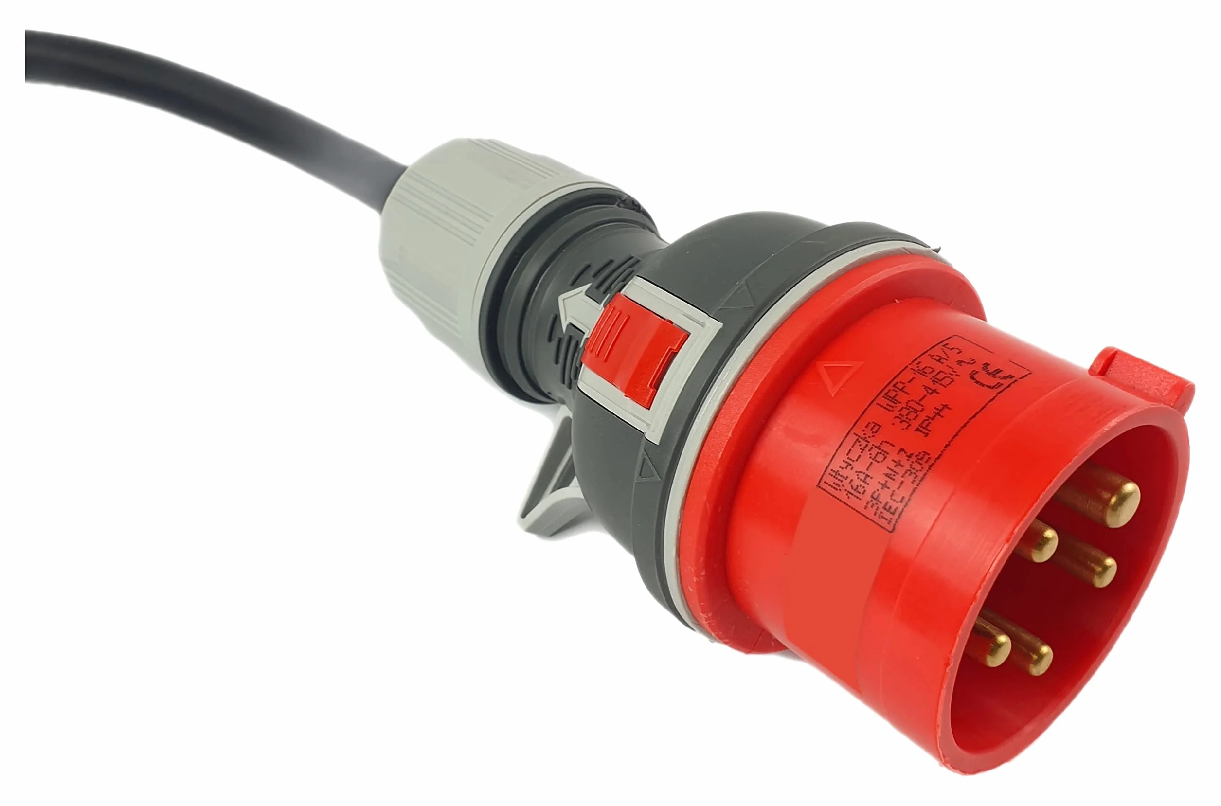 RoadEu - Adattatore ad Alta Corrente con Interruttori. Spina 16A, presa 3x 220V. Scatola fusibili con Interruttore automatico C16A. Prolunga 1m, Ideale per il garage il capanno o il giardino