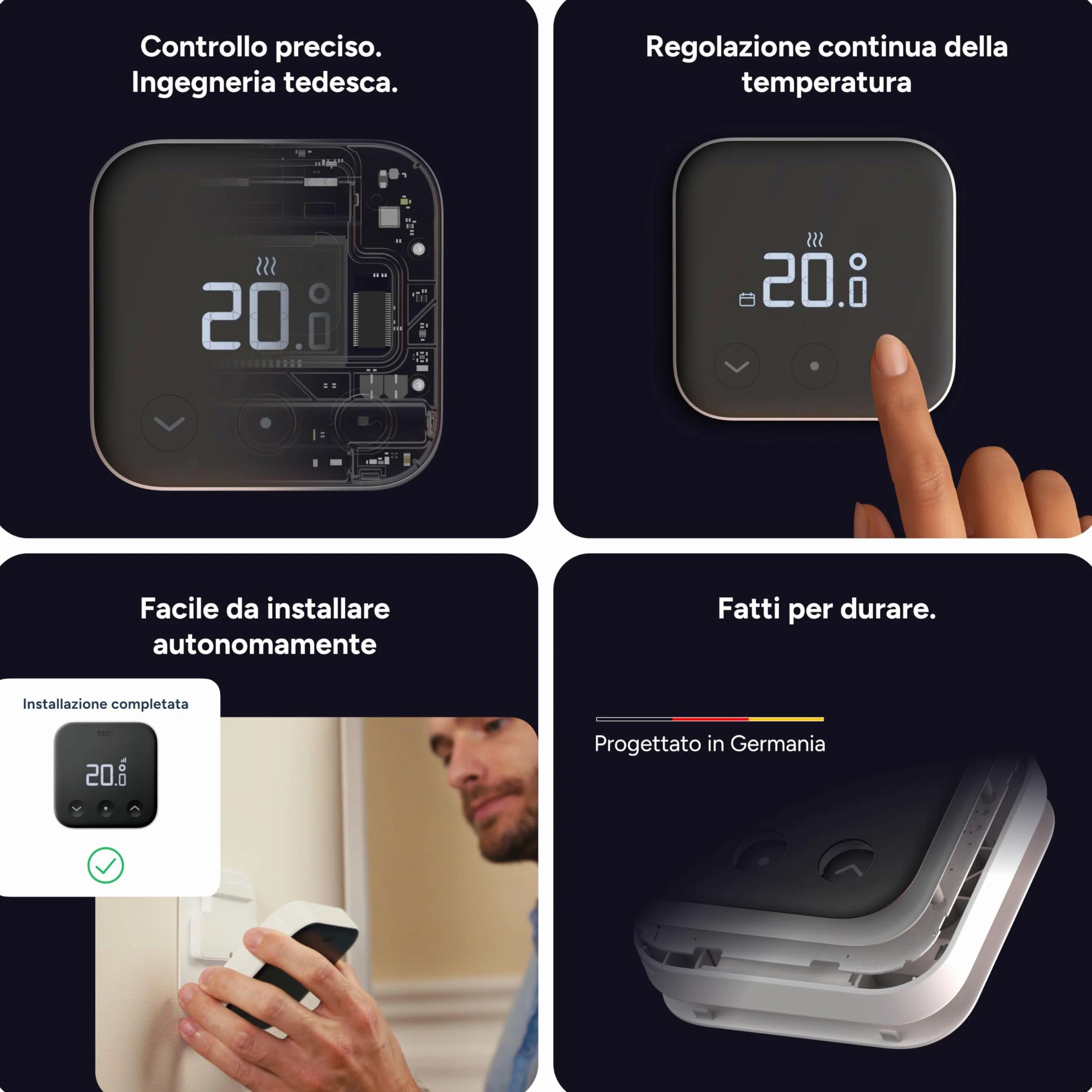 tado° sensori di temperatura wireless X, prodotto aggiuntivo per termostati intelligenti X, controllo ottimale dei radiatori, semplice installazione fai da te