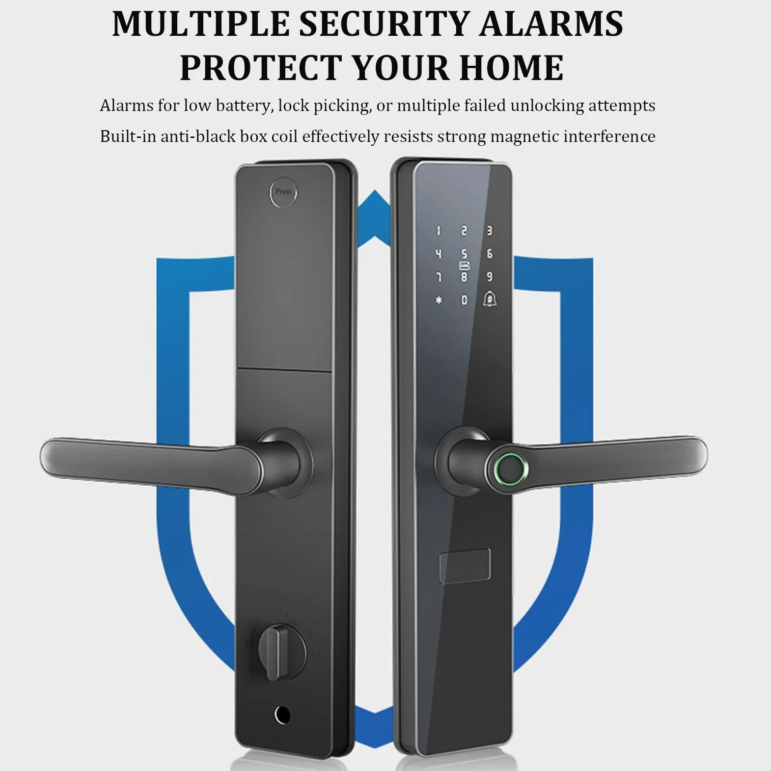 Serratura Per Porta D'ingresso Senza Chiave Con Maniglia, Controllo Tramite APP TTLock - Serratura Di Sicurezza Intelligente Con Impronta Digitale Per Porta D'ingresso, Facile Installazione