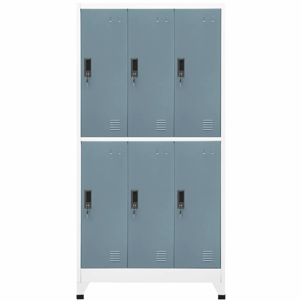 vidaXL Armadietto Grigio Chiaro e Scuro 90x45x180 cm in Acciaio
