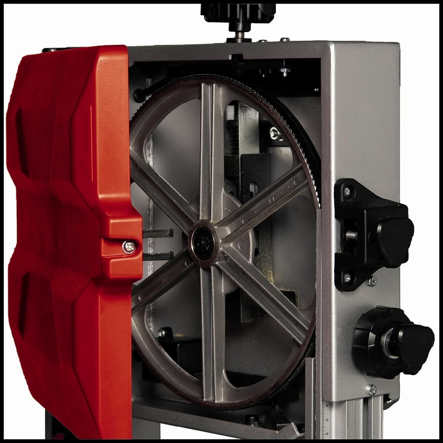 Einhell Sega a nastro TC-SB 245 L (400 W, 726 m/min, larghezza di passaggio 245 mm, altezza di taglio max. 101 mm, piano di taglio regolabile, guida parallela e angolare, collegamento di aspirazione)