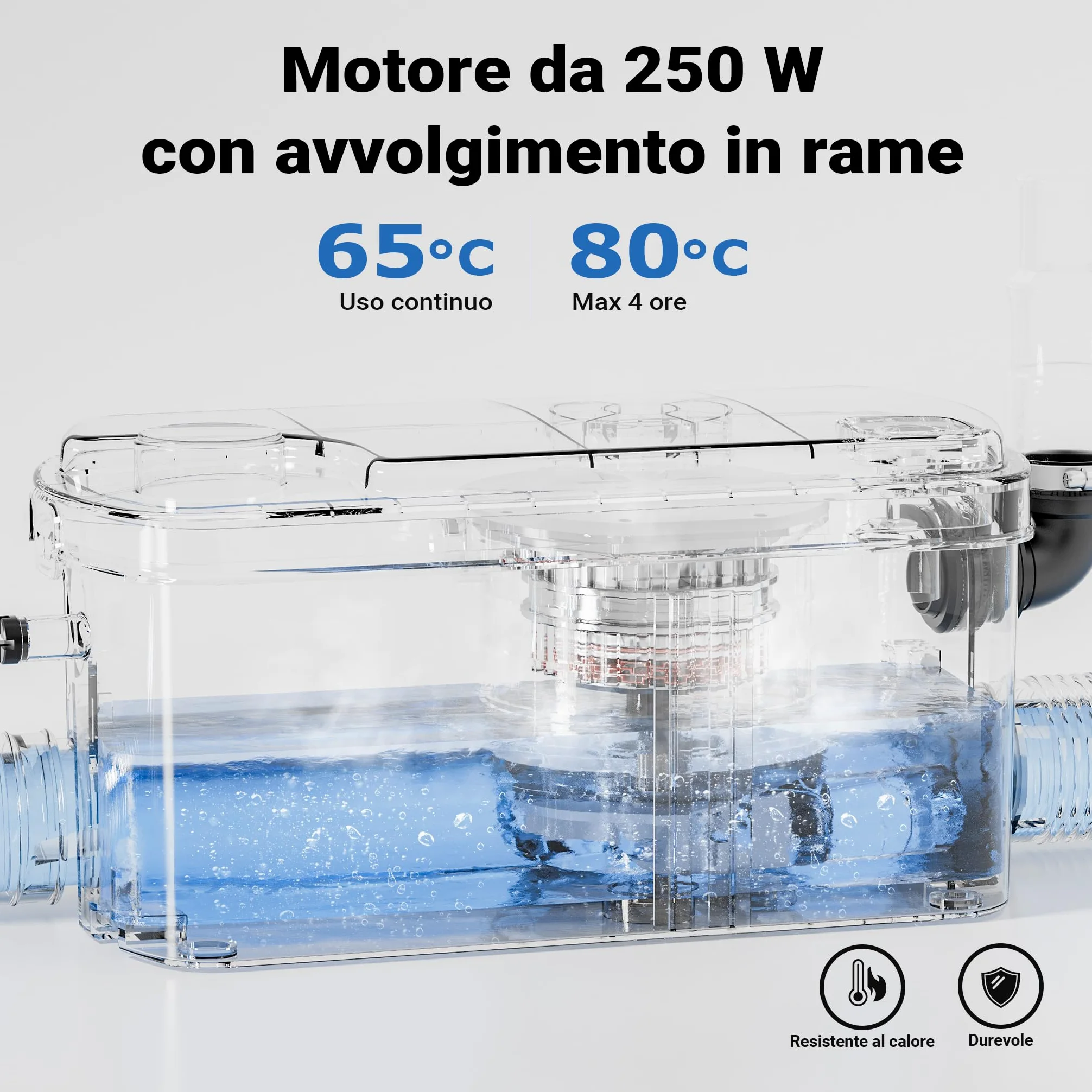 XPOtool Stazione di sollevamento 3/1 250W con 3 ingressi per doccia, lavabo