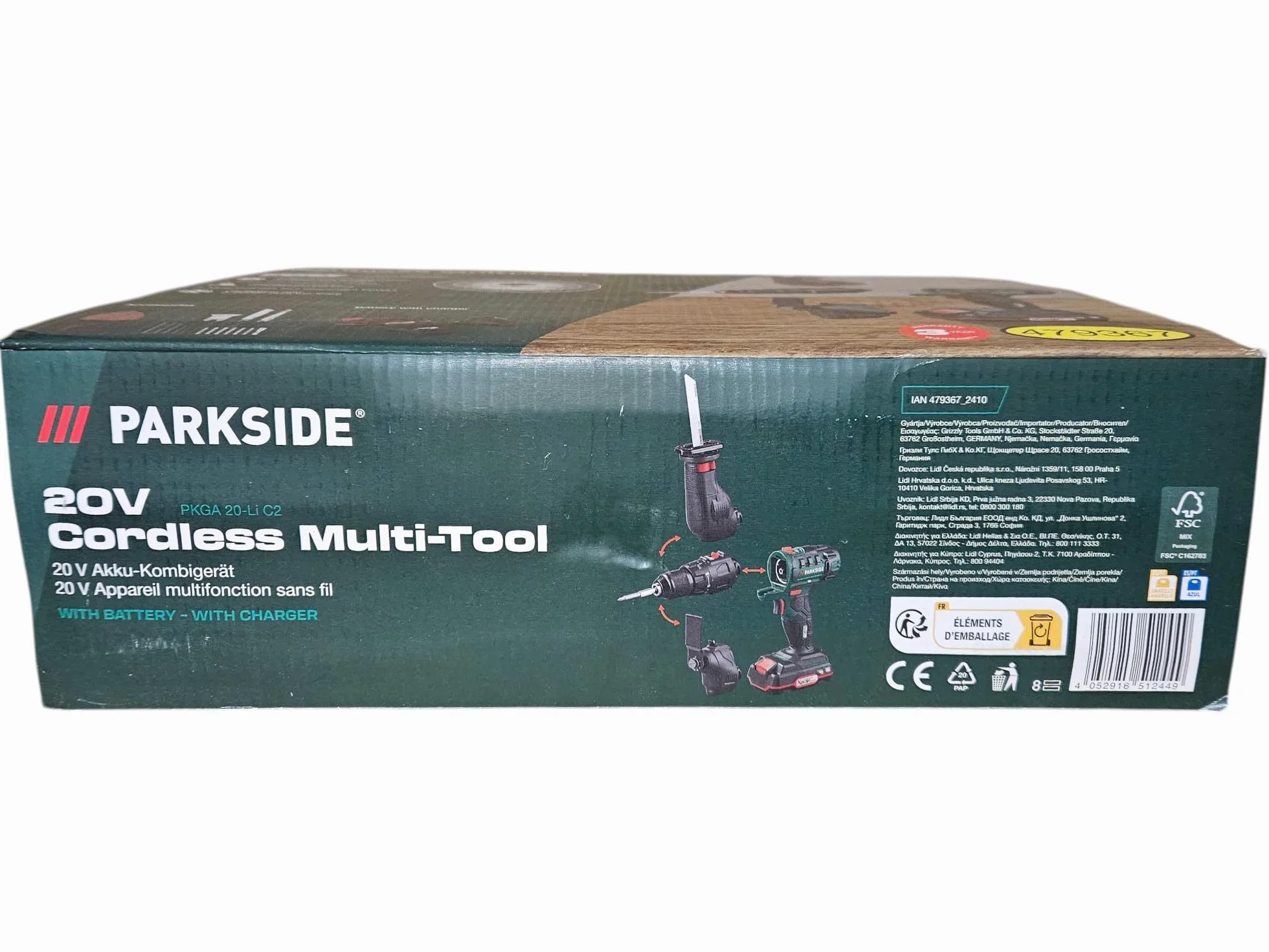Parkside Strumento combinato multifunzione 4 in 1 da 20 V, senza fili, unità nuda, trapano, levigatrice multipla, sega a sciabola, strumento oscillante per cambiare rapidamente e facilmente gli