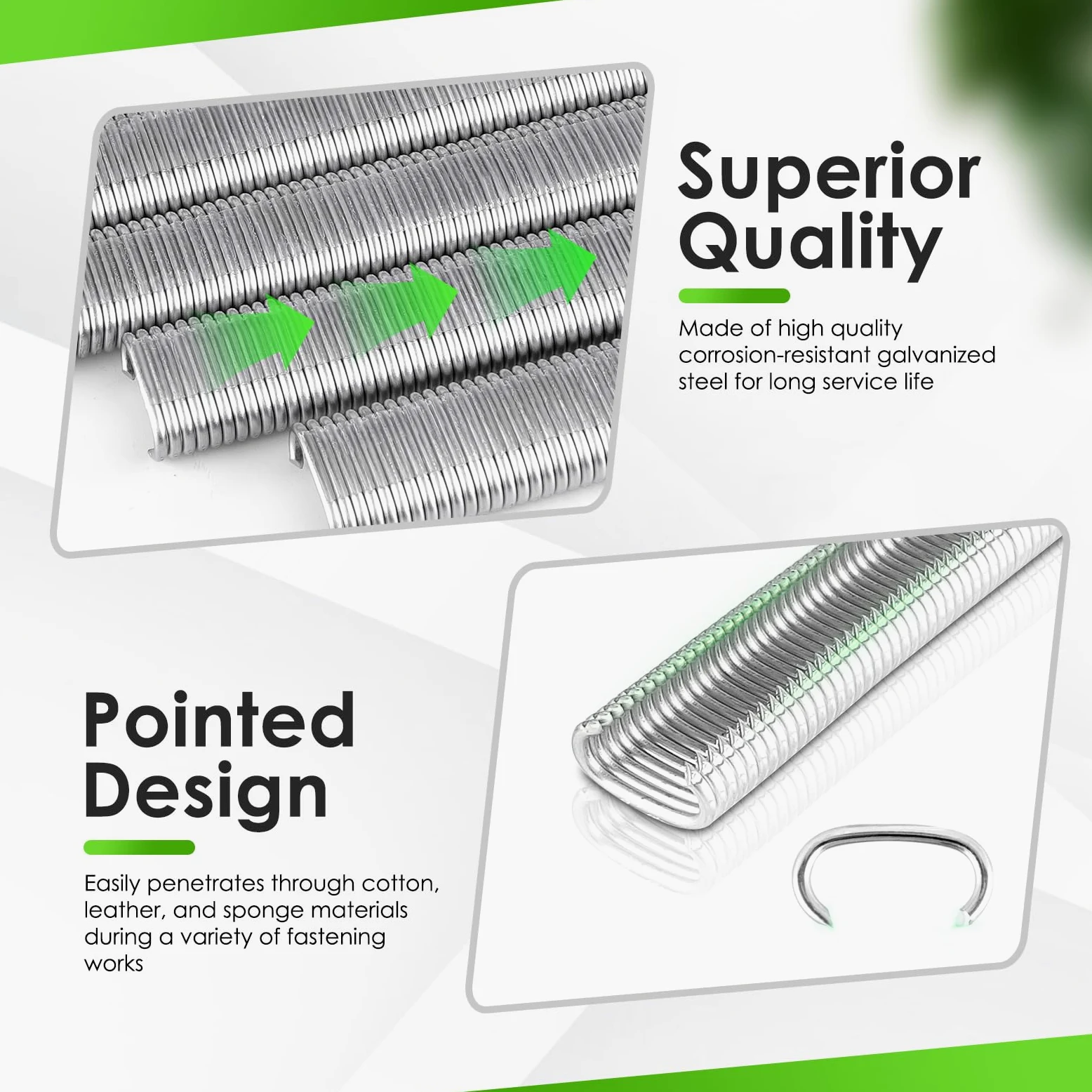 China-top - Graffette ad anello in argento 16 calibro in zincato o 304SS per gabbie metalliche, recinzioni e fissaggio (acciaio inossidabile 304, 18.000 pz/scatola)