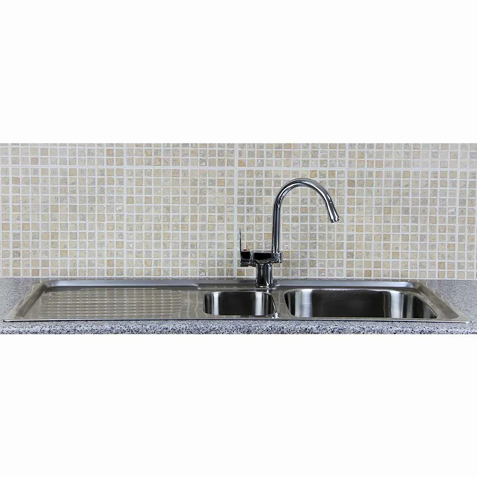 Lavandino da Cucina in Acciaio Inossidabile con Rubinetto Lavandino Domestico - 105cm x 50cm