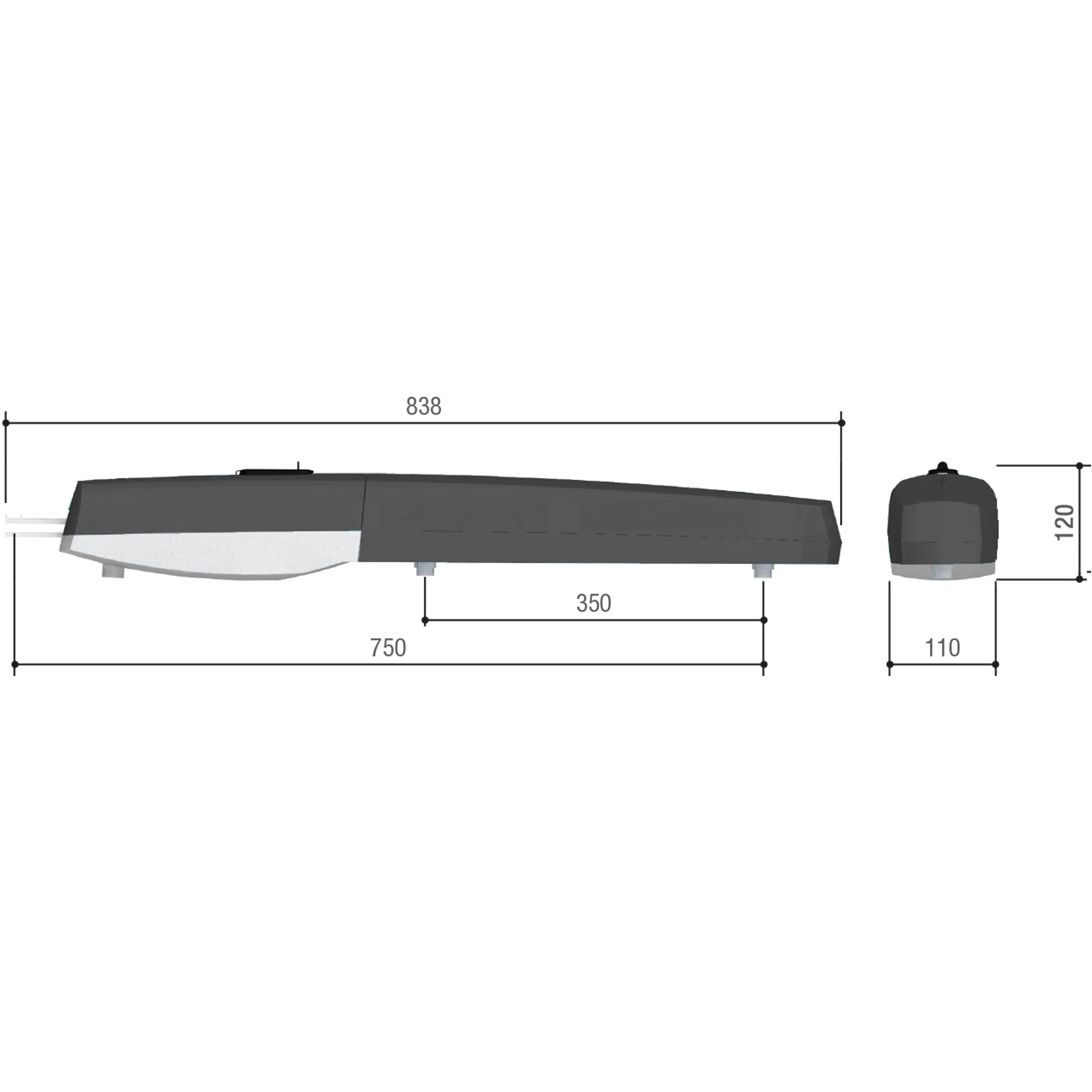 CAME 8K01MP-016 KIT AXL PER CANCELLI A BATTENTE FINO A 2 METRI E FINO A 250 KG DI PESO, SISTEMA DC 24 V, COLORE GRIGIO