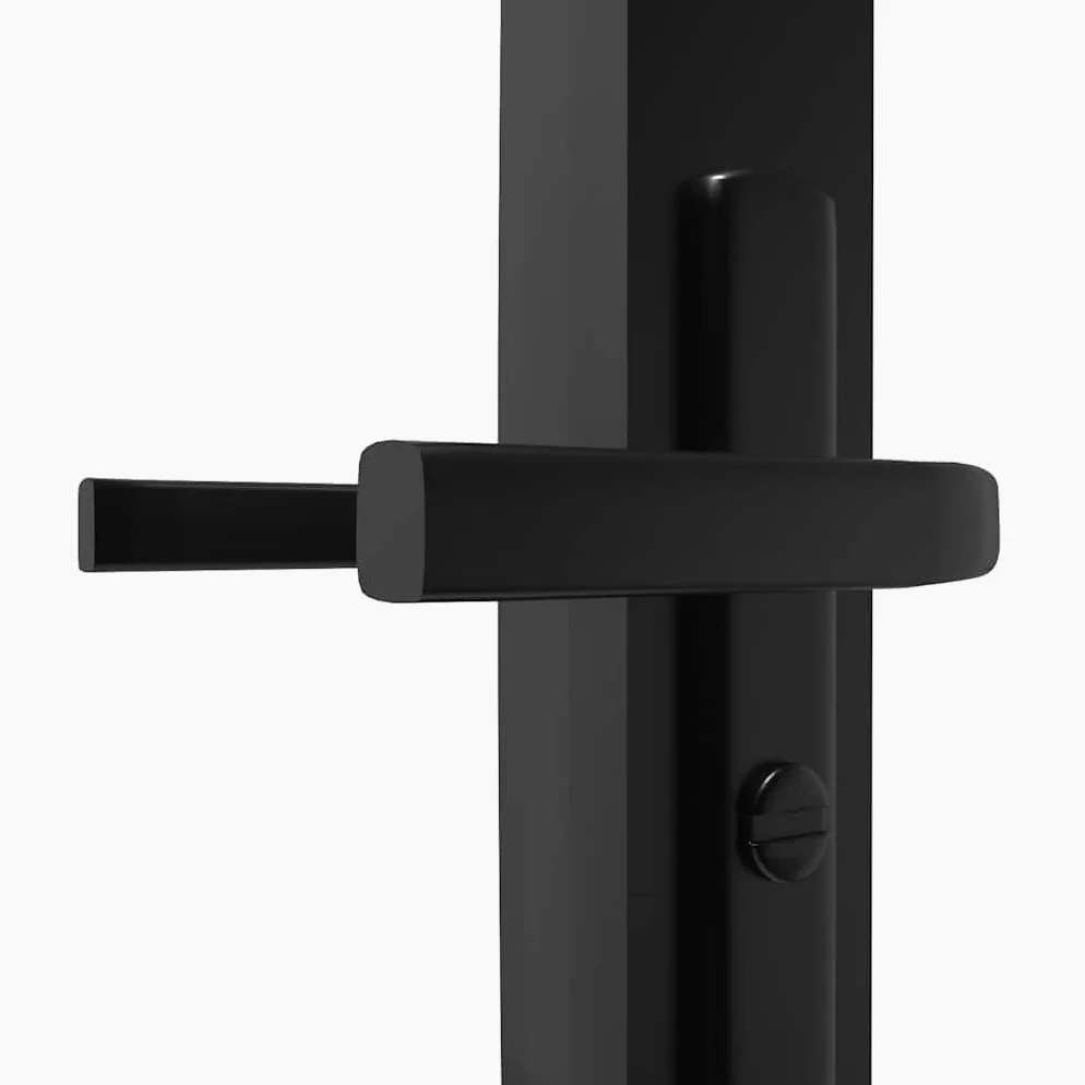 vidaXL Porta da Interno ESG Vetro e Alluminio 93x201,5 cm Nera