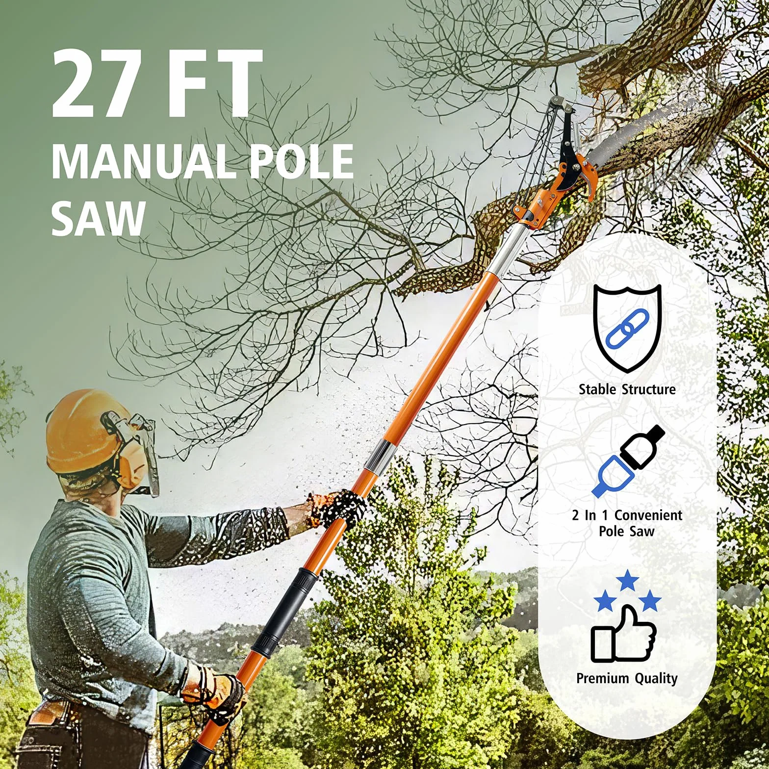 Cesoie telescopiche da 2-8 m, prolunga per cesoie da giardino, attrezzi da giardino per potatura, potatura telescopica leggera e molto resistente