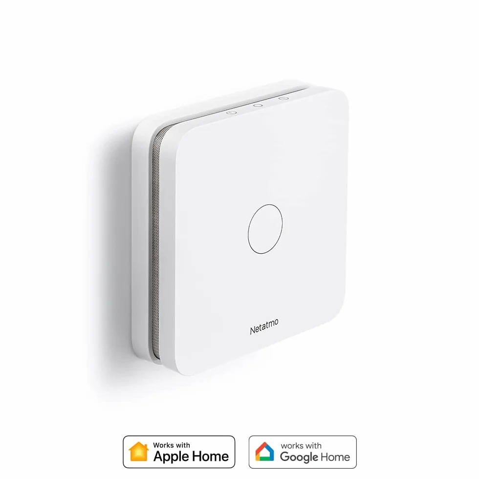 Netatmo - Rilevatore Di Monossido Di Carbonio Intelligente, Wi-Fi, Autonomia Di 10 Anni, Allarme Da 85 Db, Certificazioni En 50291 E Nf, Nco-It, ‎Udibile, Bianco, ‎10 x 2.3 x 10 cm, 390 grammi