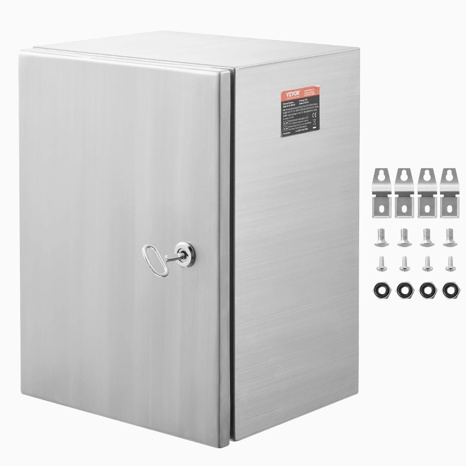 VEVOR Scatola elettrica in Acciaio, 20"x 16"x 8", Custodia per Apparecchiature Elettriche Elettroniche per Esterni Montata a Parete con Blocco Cerniere Piastra di Montaggio, Impermeabile IP66