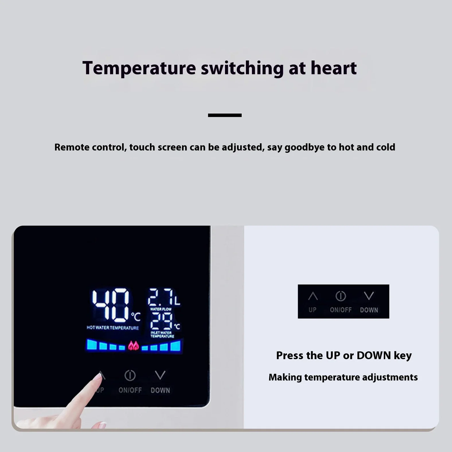 Scallo Idrico Senza Serbatoio, Scaldabagno Istantaneo Elettrico 3000W con Schermo LCD, Sotto la Parete del Lavandino, Riscaldatori Termostati di Conversione di Frequenza per (EU)