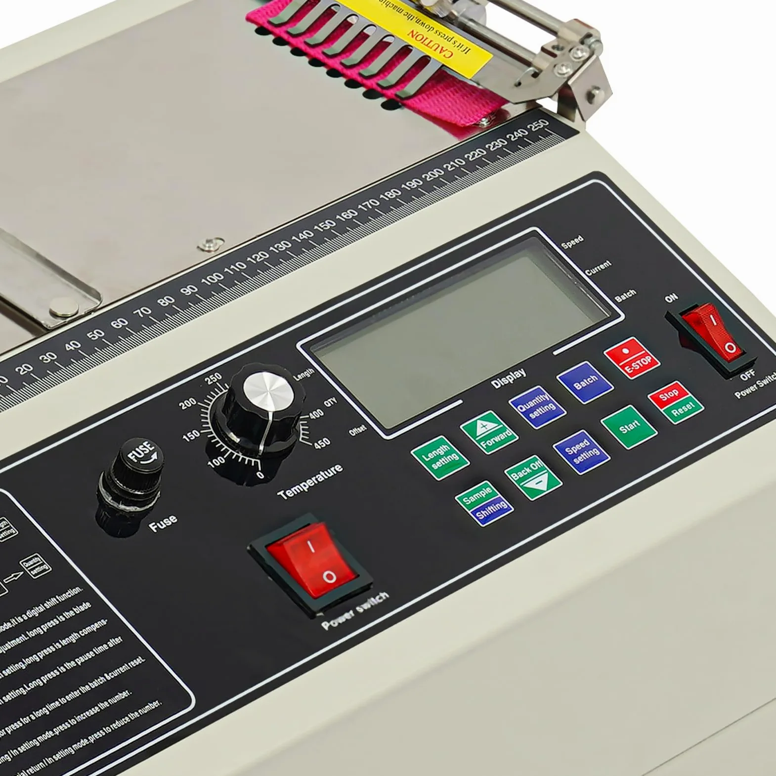 Macchina da Taglio Automatica a Nastro 400W, Taglierina Automatica Macchina Caldo e Freddo, Automatic Distributore Nastro, Larghezza di Taglio 1-98 mm, 0-450℃