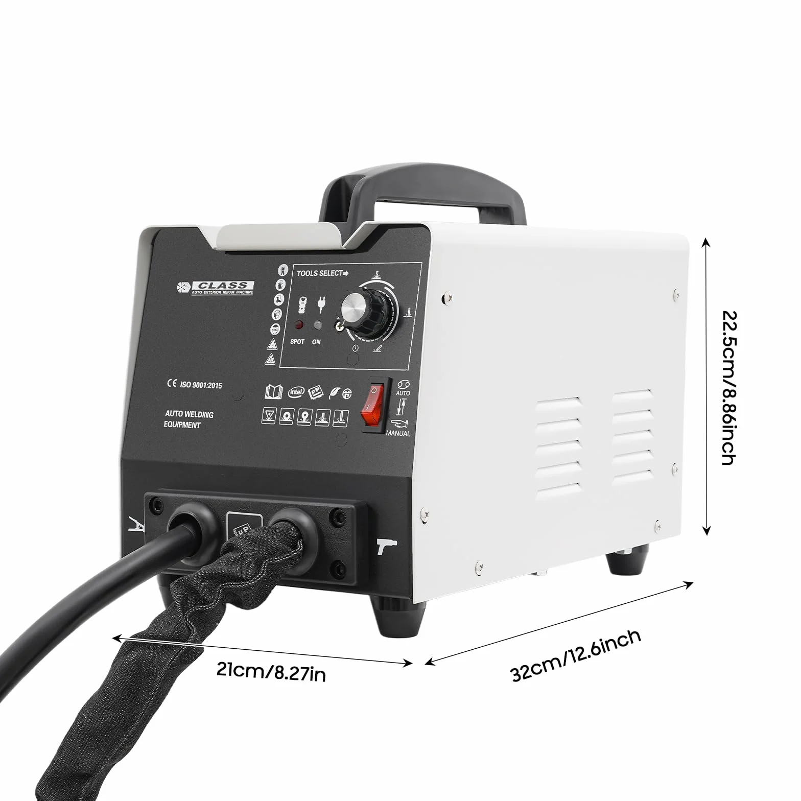 3000 W, 3500 A, faretto da 1,7 m, lunghezza del tubo della pistola in lamiera, saldatrice a punti, con 1 cassetta degli attrezzi, 1 manuale in inglese