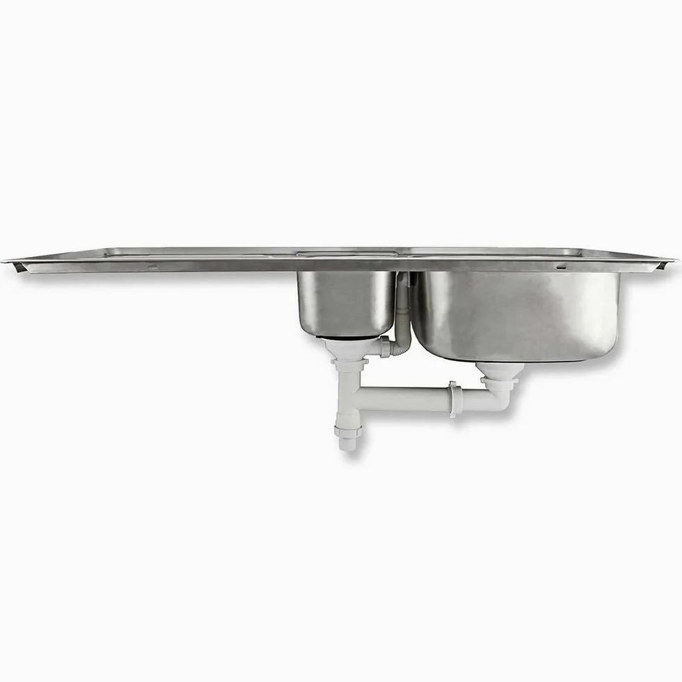 Lavandino da Cucina in Acciaio Inossidabile 105cm x 50cm con Rubinetto Rainbow