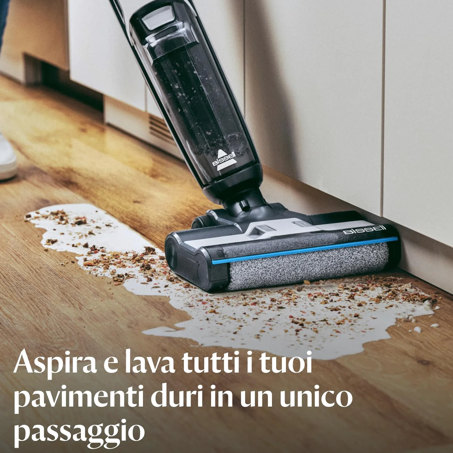 Bissell CrossWave HF3, Aspirapolvere Senza Fili, Aspira e Lava Insieme, Scopa Elettrica Leggero, 25 Minuti di Autonomia, Lavasciuga Pavimenti, Lavapavimenti Potente, Solo per Pavimenti Duri, 3598N