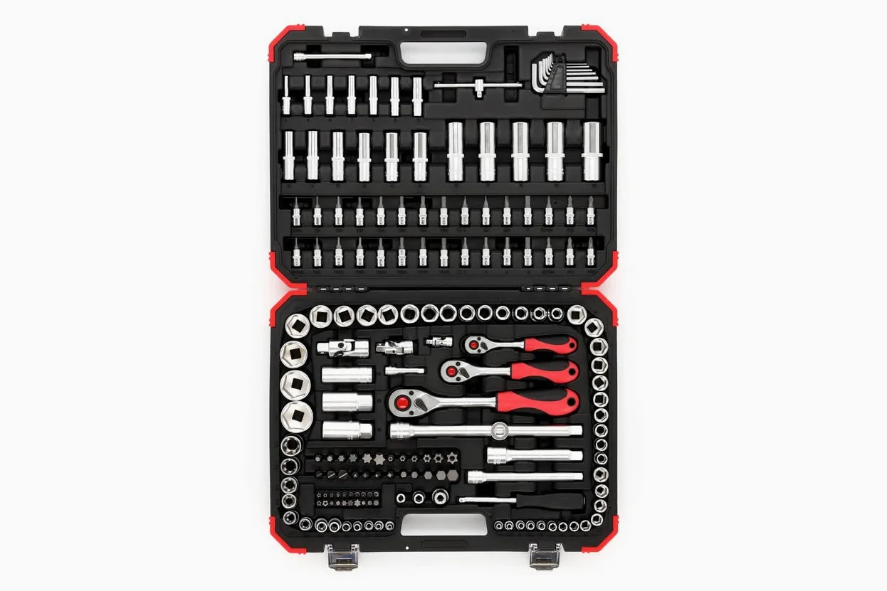 GEDORE set di chiavi a bussola 1/4", 5/16", 3/8", 1/2", 172 pezzi, Nero rosso