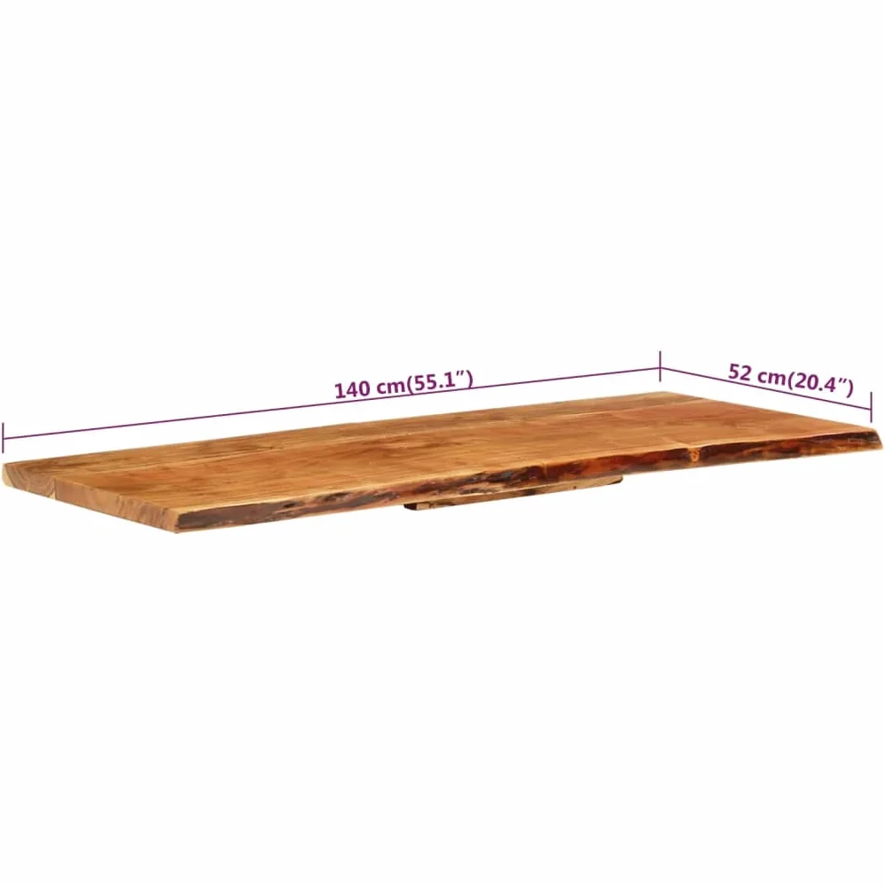 vidaXL Piano per Lavabo Bagno Ripiano per Lavello Rustico Mensola per Lavandino Accessori per Bagno 140x52x3,8 cm Legno Massello di Acacia