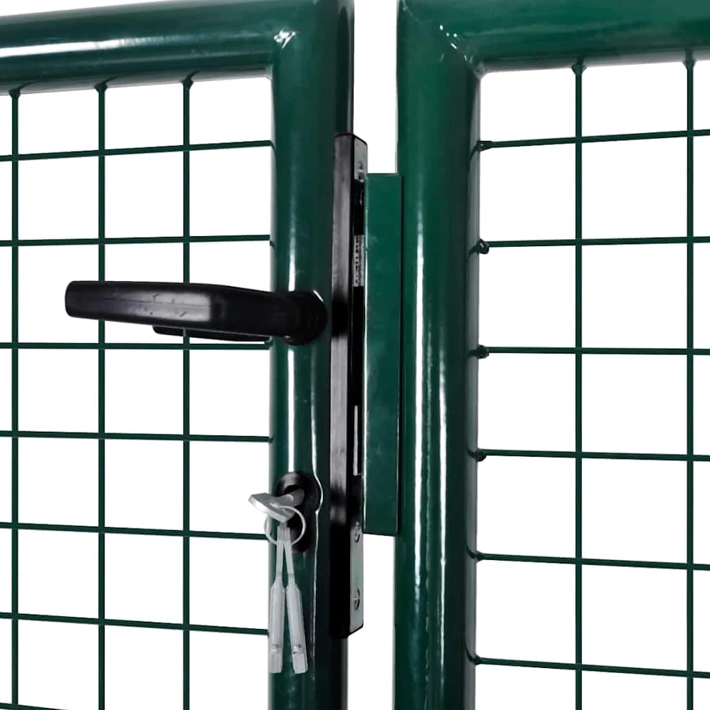 vidaXL Cancello per Recinzione in Acciaio 300x125 cm Verde