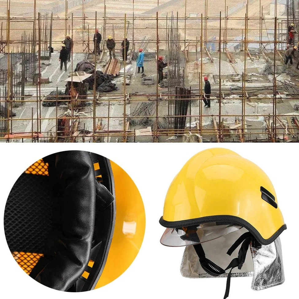 Ejoyous Casco Protettivo Ignifugo, Casco Integrale di Sicurezza Cappello di Salvataggio Resistente Al Calore Copricapo Protettivo per Pompiere