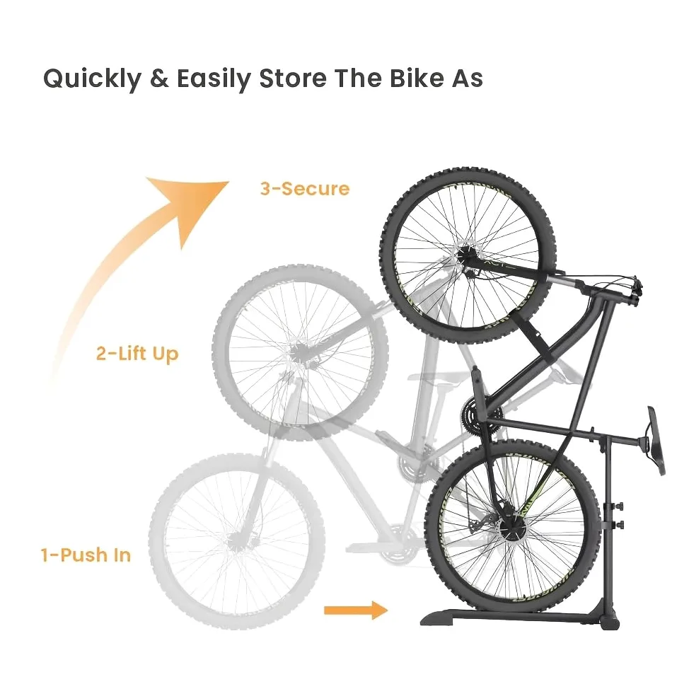 Mimoke Supporto verticale per biciclette - Supporto da terra in piedi per la conservazione di biciclette in interni - Garage e appartamenti (due pezzi)