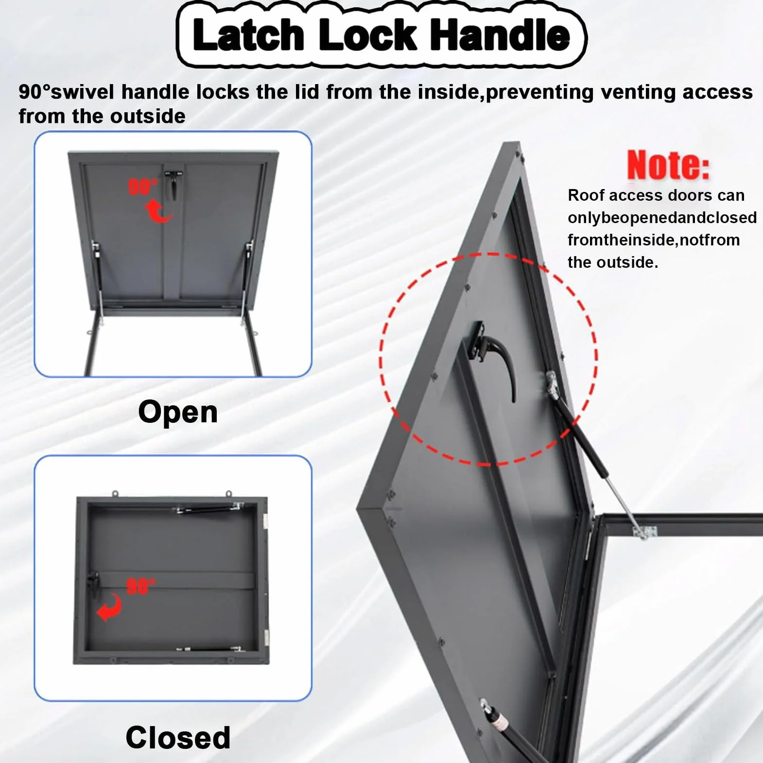 Botola di accesso al tetto dell'edificio per manutenzione, riparazioni e installazioni, piastra di copertura per botola sul tetto, porta di sicurezza in acciaio zincato, pannello,85x85cm