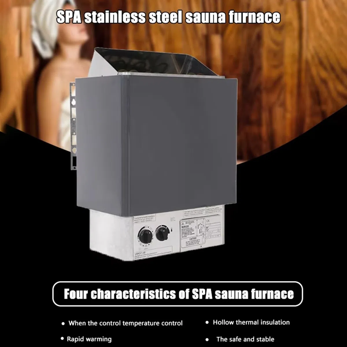 Riscaldatore Elettrico per Sauna, Attrezzatura per Sauna a Secco, Timer e Controllo, per saune domestiche, palestre, Spa (6kw/220v)