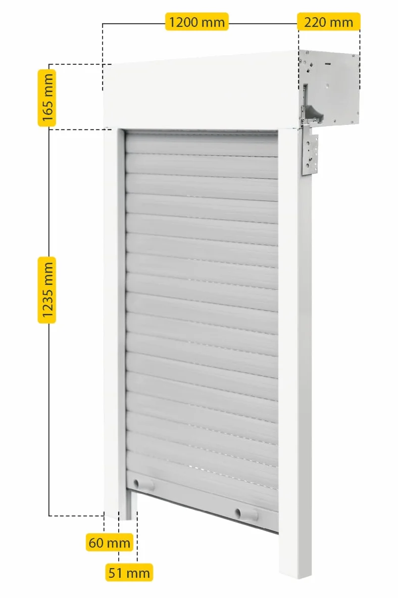 Schellenberg 20099 Set di tapparelle per finestre con montaggio dall'alto, 120 x 140 cm, bianco/grigio