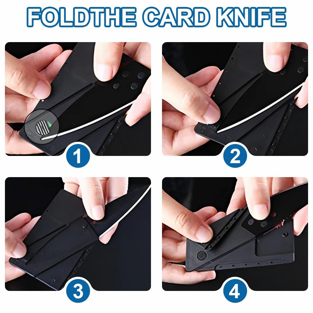 4 Pezzi Coltello Per Carte Di Credito, Coltello Pieghevole Per Carte Di Credito, Coltello Tascabile Per Esterni, Mini Coltello Tascabile per Campeggio, Escursionismo, Caccia