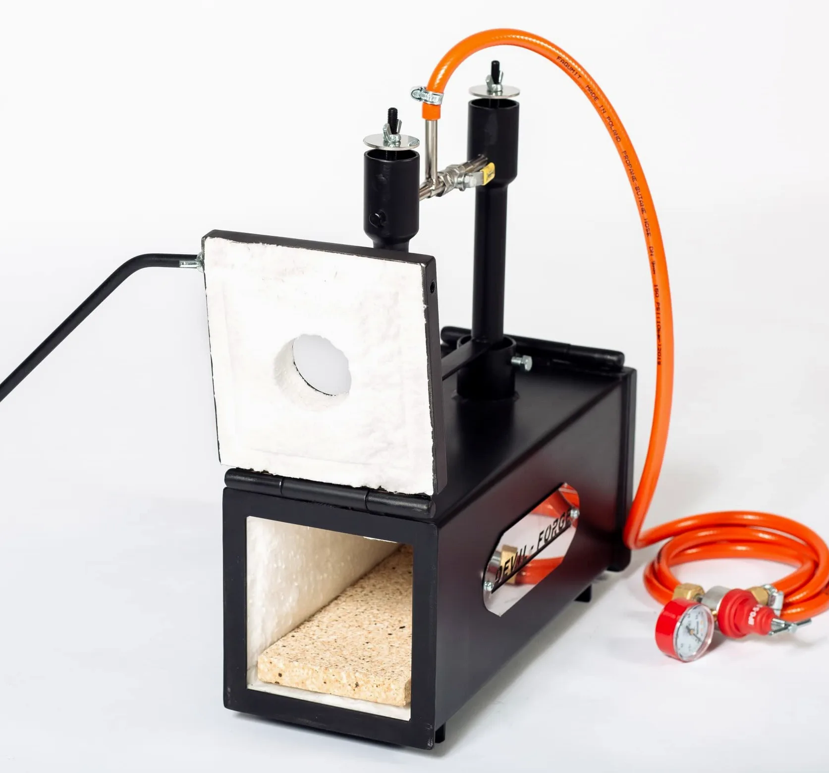 DEVIL-FORGE Forgia a Gas Propano DFPROF2+2D Fucina con 2 Bruciatori DFP (160.000 BTU) uso 1o2, 2 porte, Fabbricazione di Coltelli, Lavorazione dei Metalli, Fabbro, Maniscalco 1370°C
