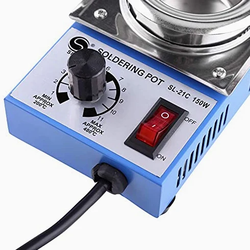 220 V 150 W Solder Pot Saldatura Dissaldante Bagno 50mm ST-21C 450 Gradi Max Tin Forno di fusione termoregolazione Saldatura Dissaldante Bagno